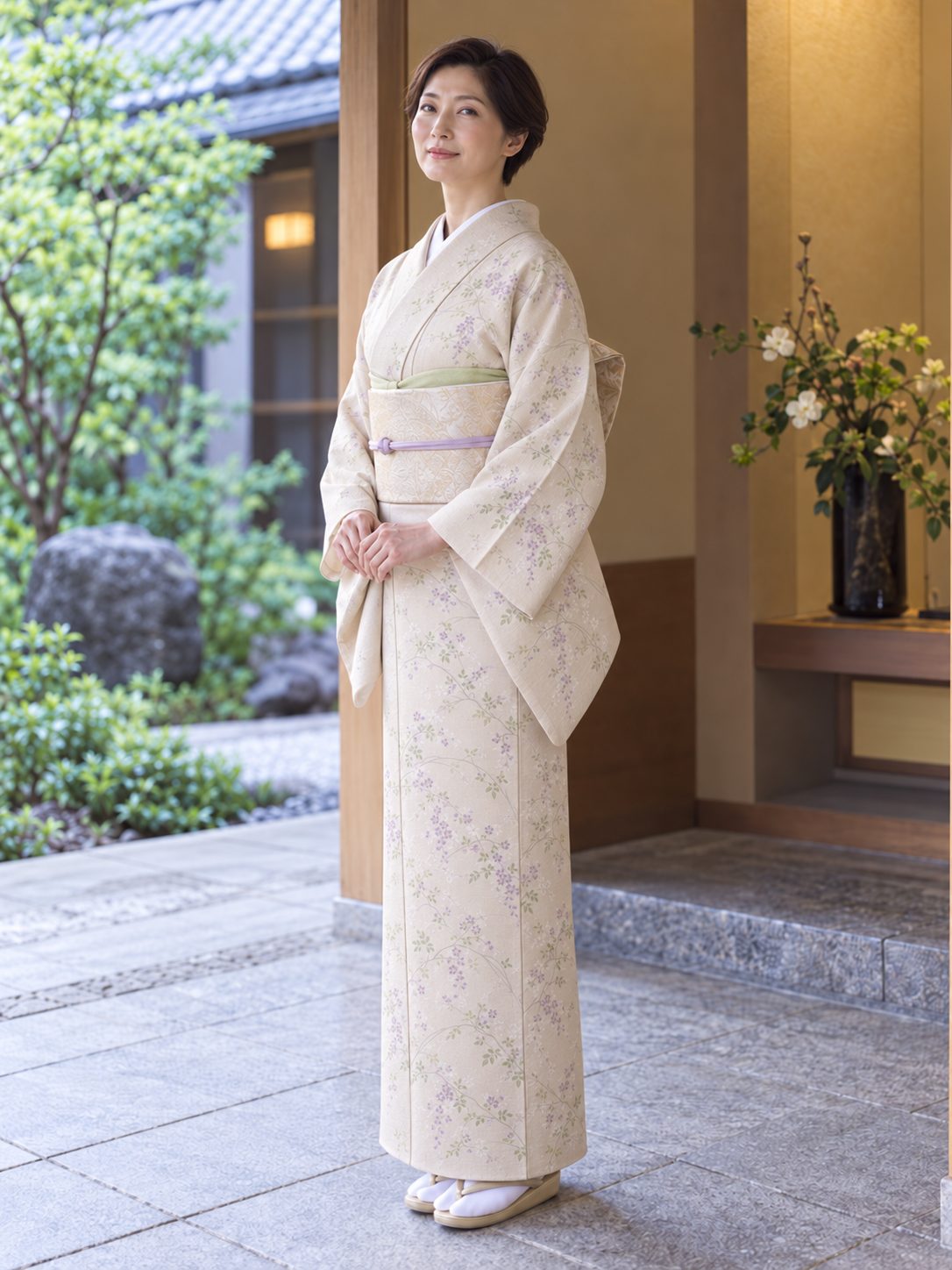 同色系の着物と帯